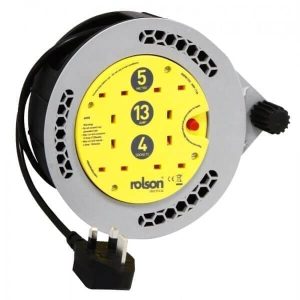 Rolson Socket Cable Reel 4way 50m 1.25mm2