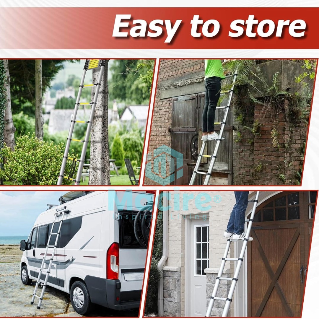 5.4m Telescopic Ladder 4 Portable aluminum telescopic ladder supplied by Macire