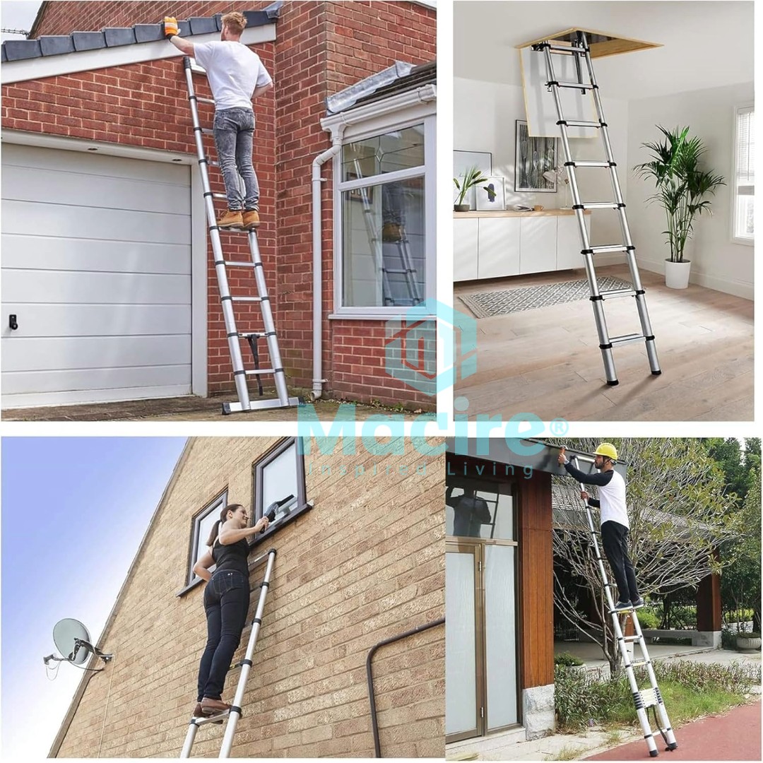 5.4m Telescopic Ladder 5 Toller collapsible telescopic ladder for home maintenance