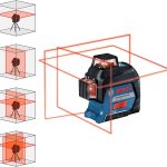 Bosch GLL 3-80 Professional Line Laser with Self Levelling 30m Range 120m Range with receiver, IP 54 (Blue)