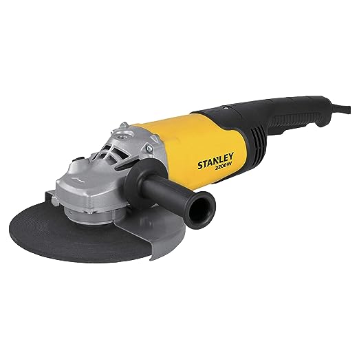 Stanley STGL2223 2200w 180mm Large Angle Grinder Yellow And Black