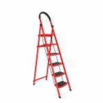 A’ Type 6 Steps Steel Ladder  Red