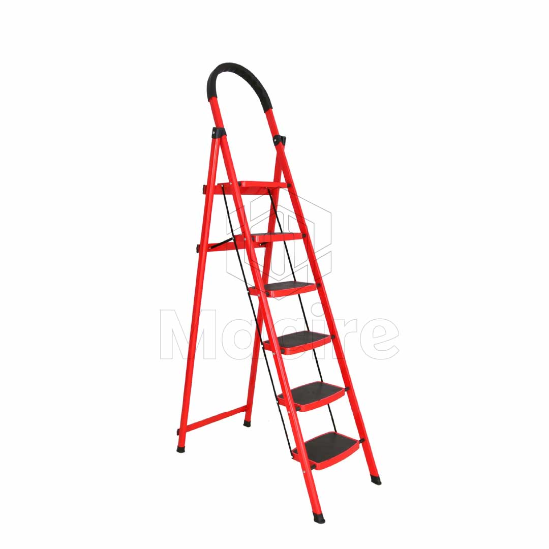 A’ Type 6 Steps Steel Ladder Red