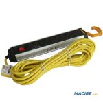 STANLEY SXECFA3BBOE POWER BAR 10MTRS 1.5MM 5-
SOCKETS PVC CABLE W/HOOK