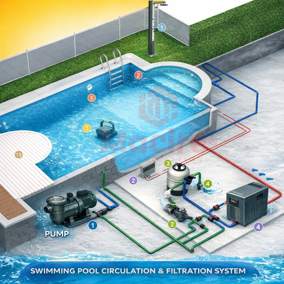 Swimming Pool Circulation 0 swimming pool system setup - Macire Pumps In Kenya