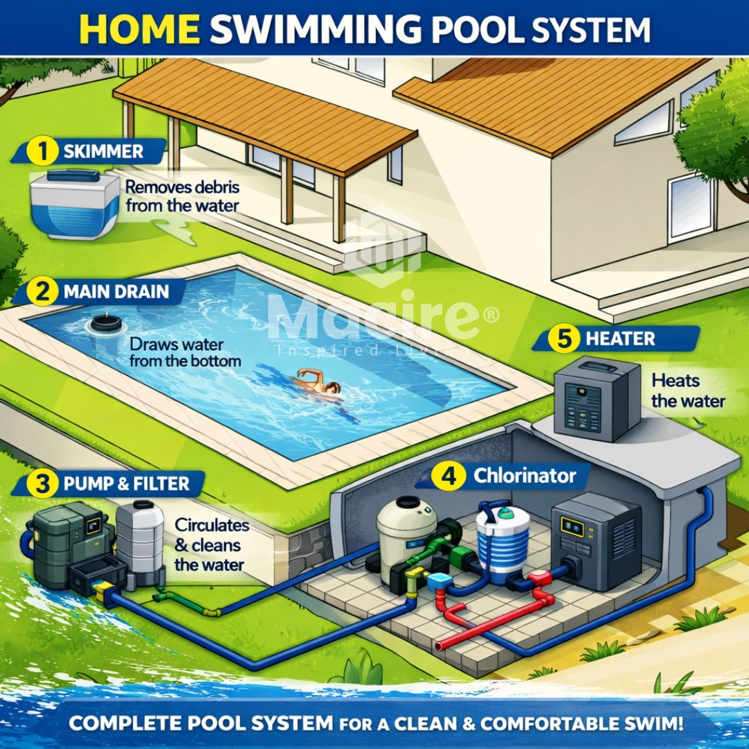 Swimming Pool Full System swimming pool system setup - Macire Pumps In Kenya