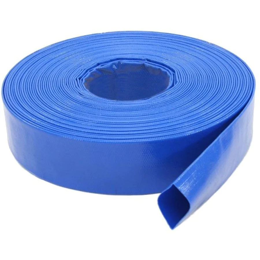 2" 50m Blue Delivery Pipe Kmax Italy - Heavy Duty Reinforced PVC Lay Flat