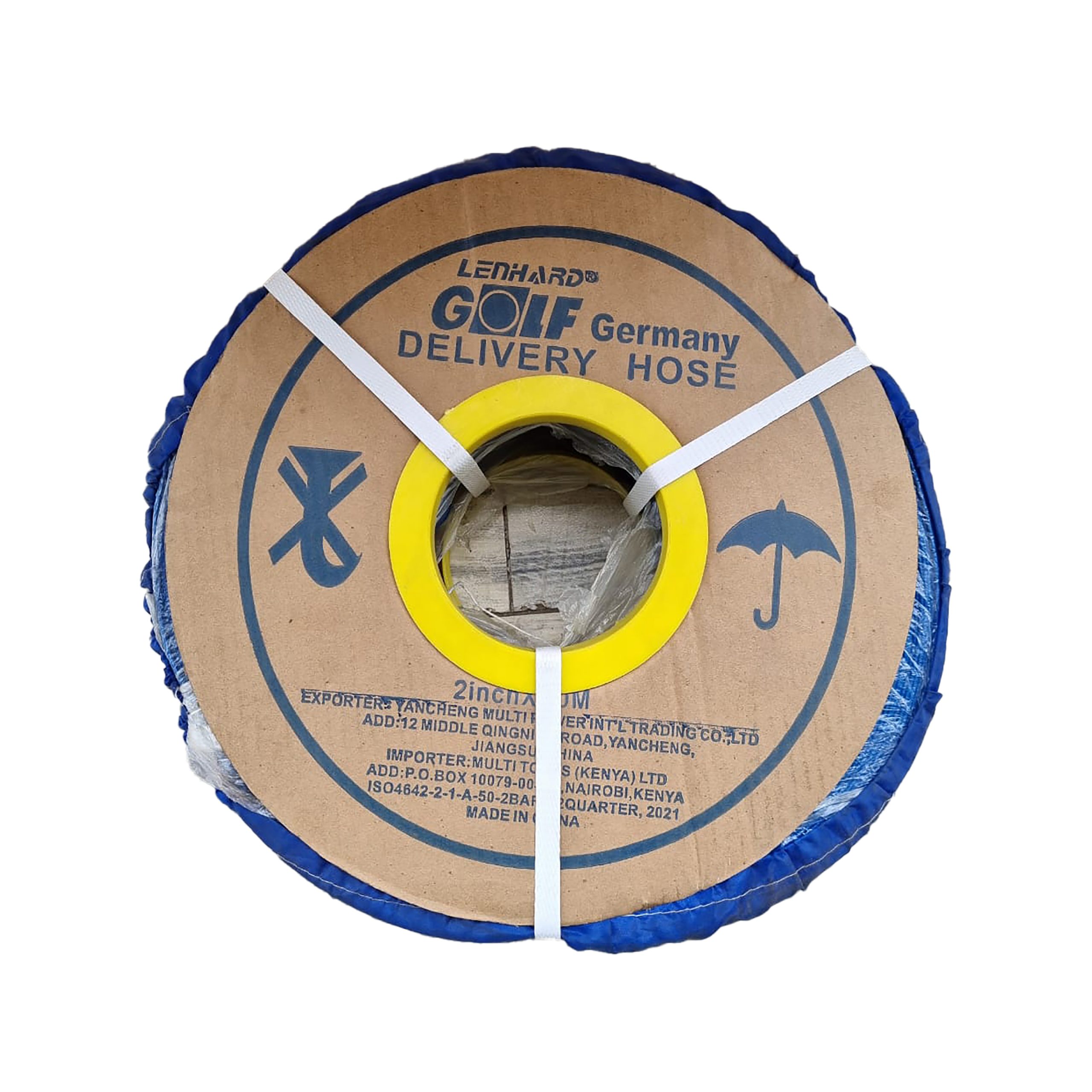 2 Inches Lenhard Germany Delivery Blue Pipes 2 X 50metres - Heavy Duty Reinforced Pvc Lay Flat