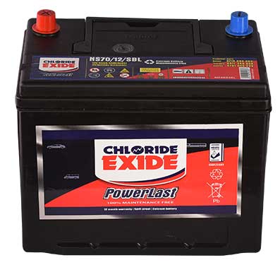 NS70 MFR Powerlast Car Battery Maintenance Free Chloride Exide