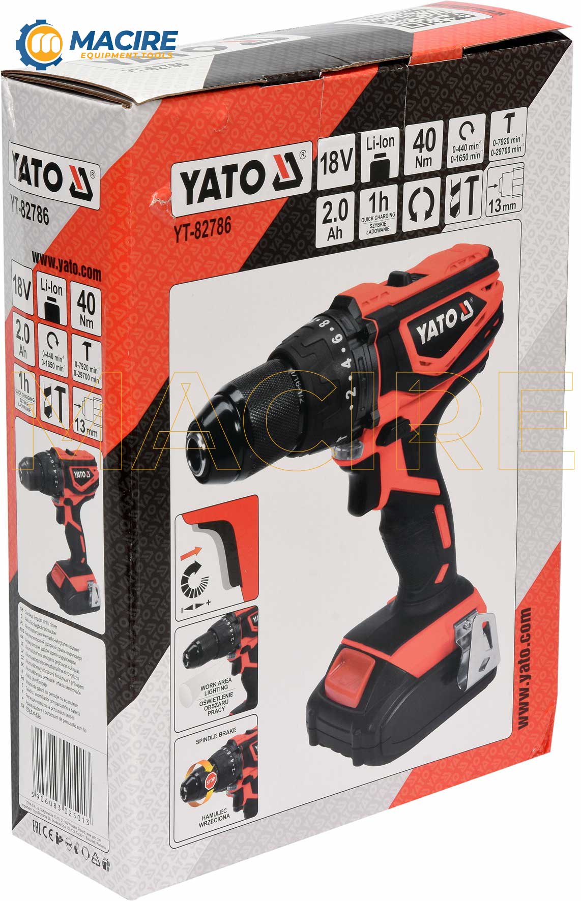 Yato Power Tools18V Impact Drill Driver Cordless Drill1ypical enclosed Genset