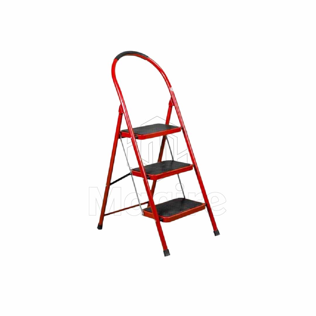 A’ Type 3 Steps Steel Ladder Red
