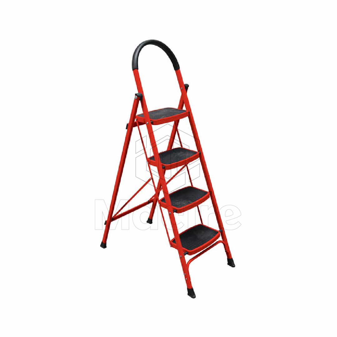 A’ Type 4 Steps Steel Ladder Red