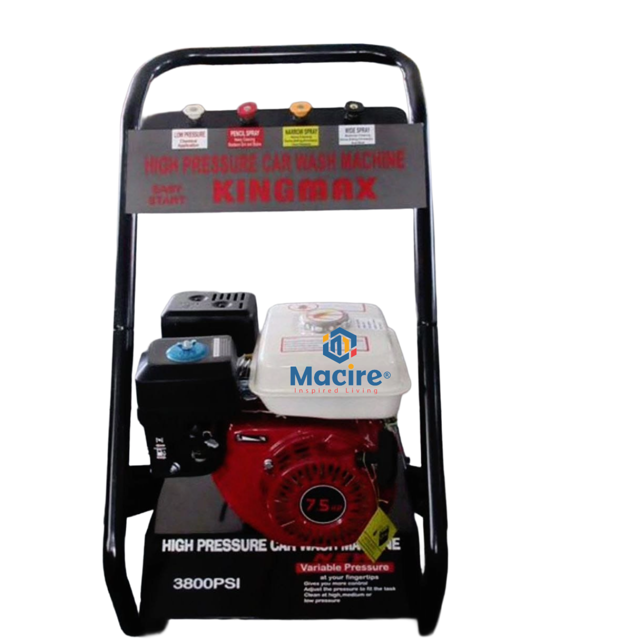 3800PSI KMAX Italy High Pressure Petrol Carwash Machine – 7.5HP Power Beast