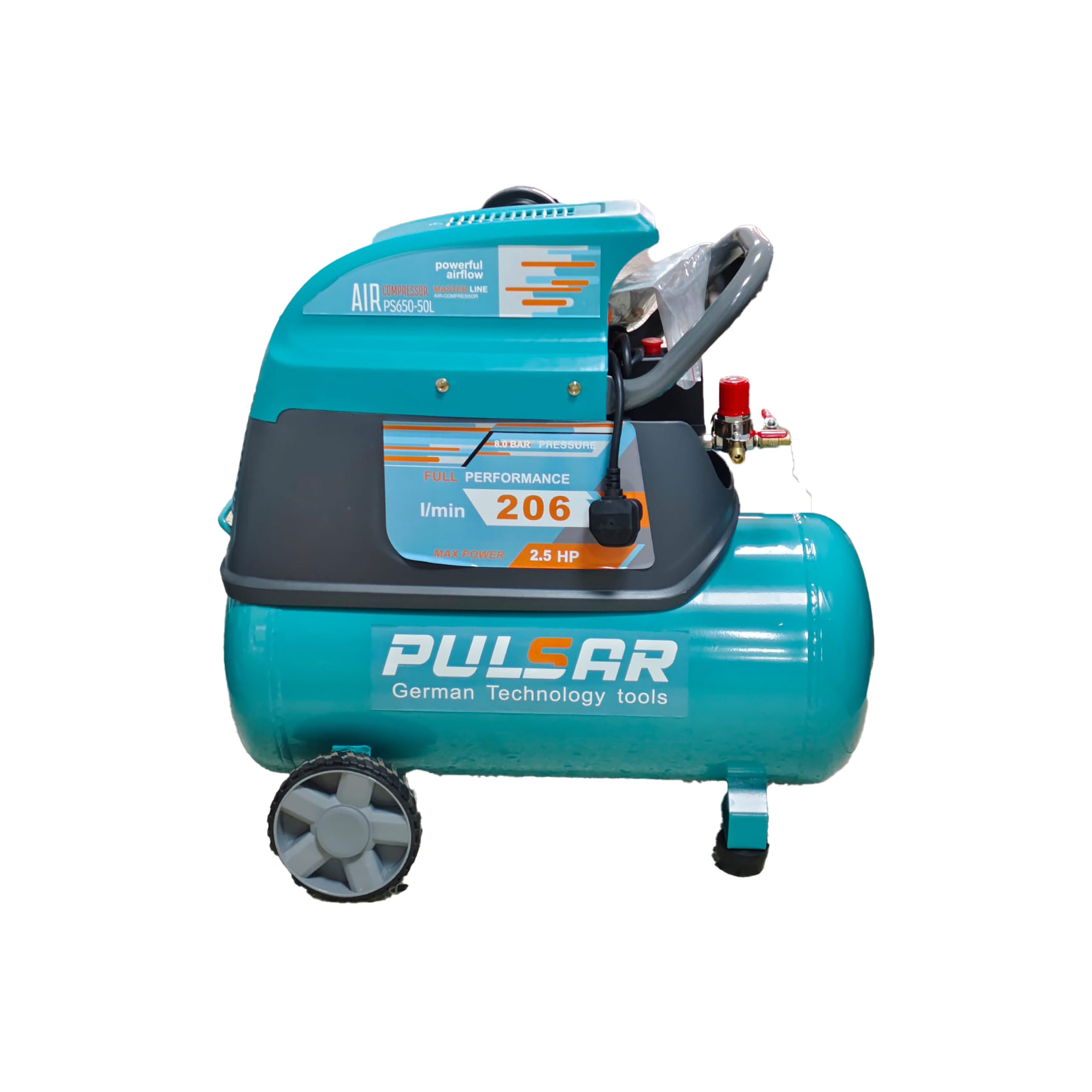 50l Pulsar Electric Air Compressor - 2.5hp 8bar - High Pressure