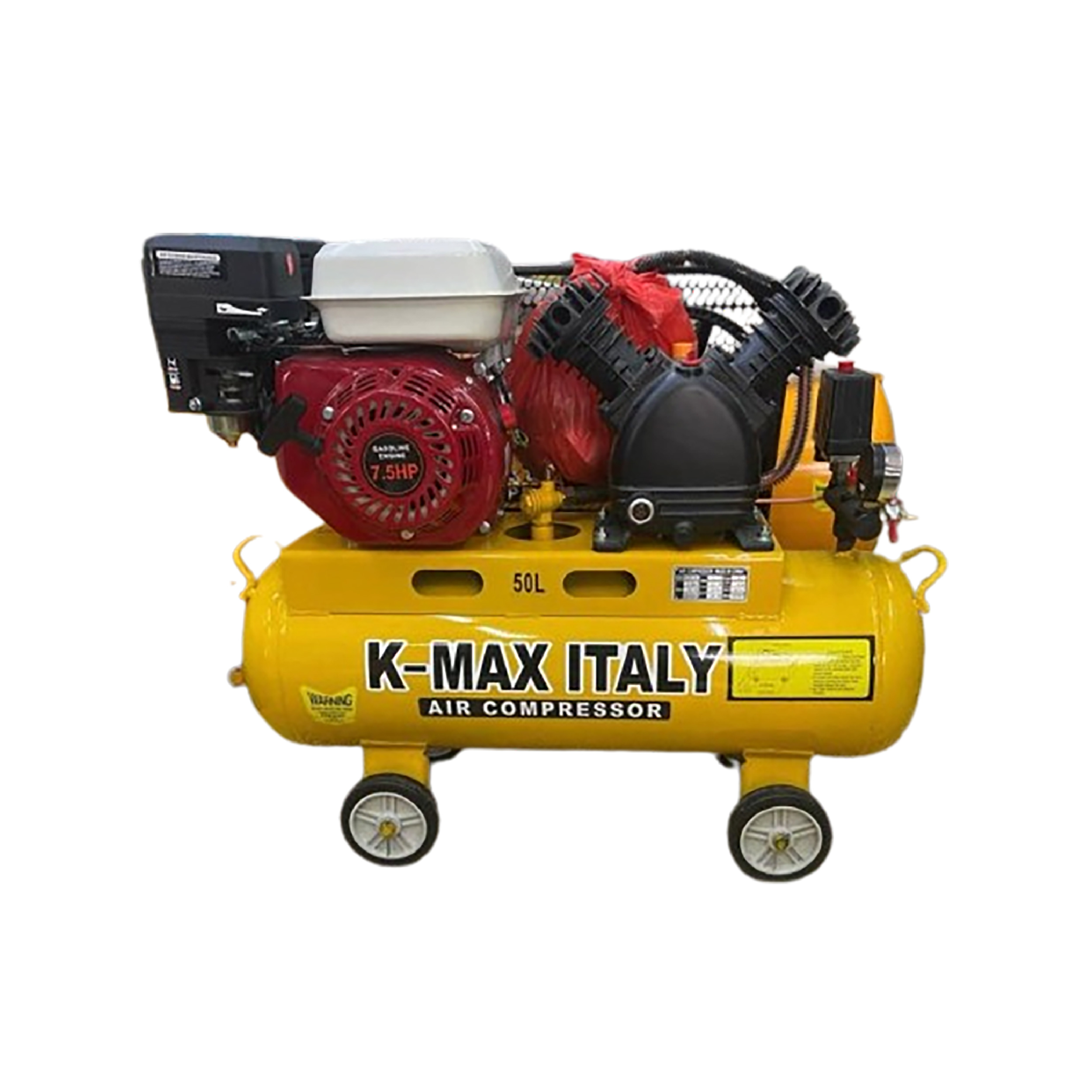 50l Petrol Driven Double Piston 8 Bar 116psi Pressure 7.5hp Engine