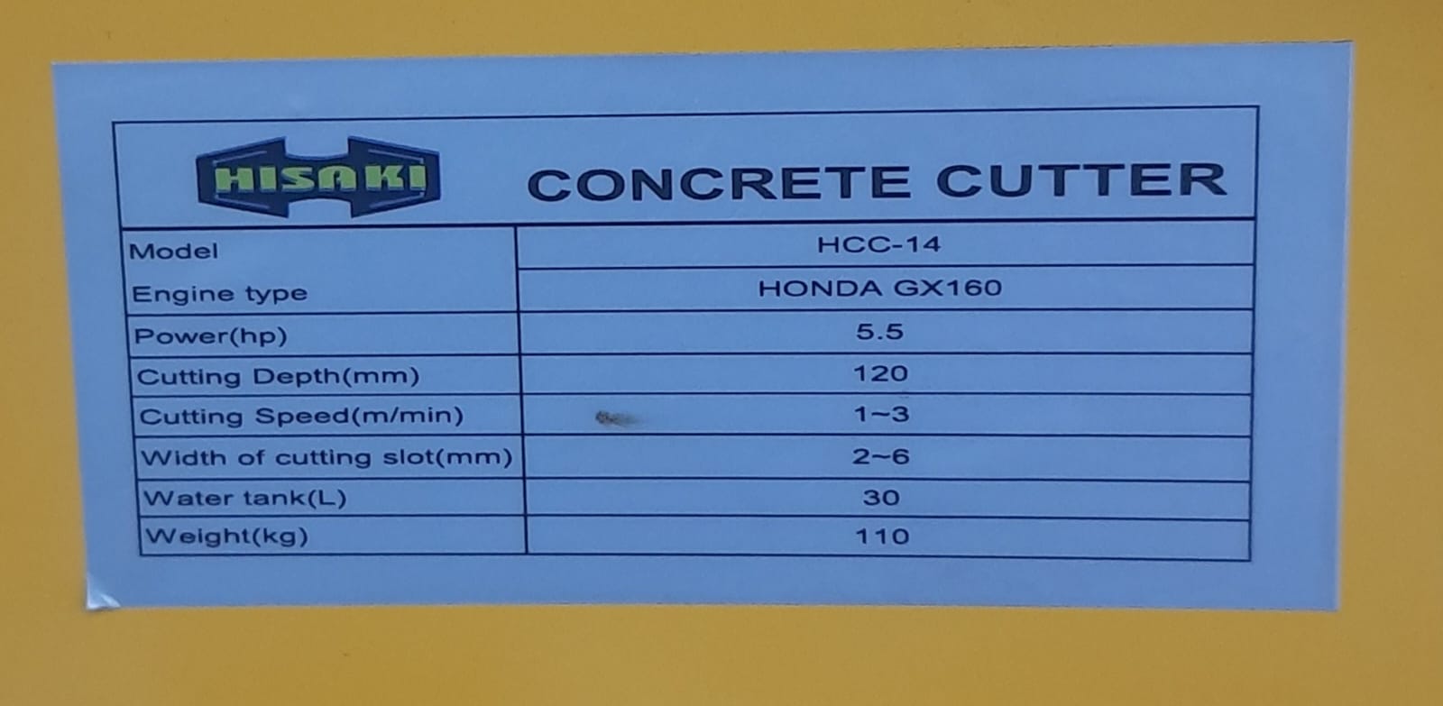 Hisaki 14inches Concrete Cutter with Honda Engine 1