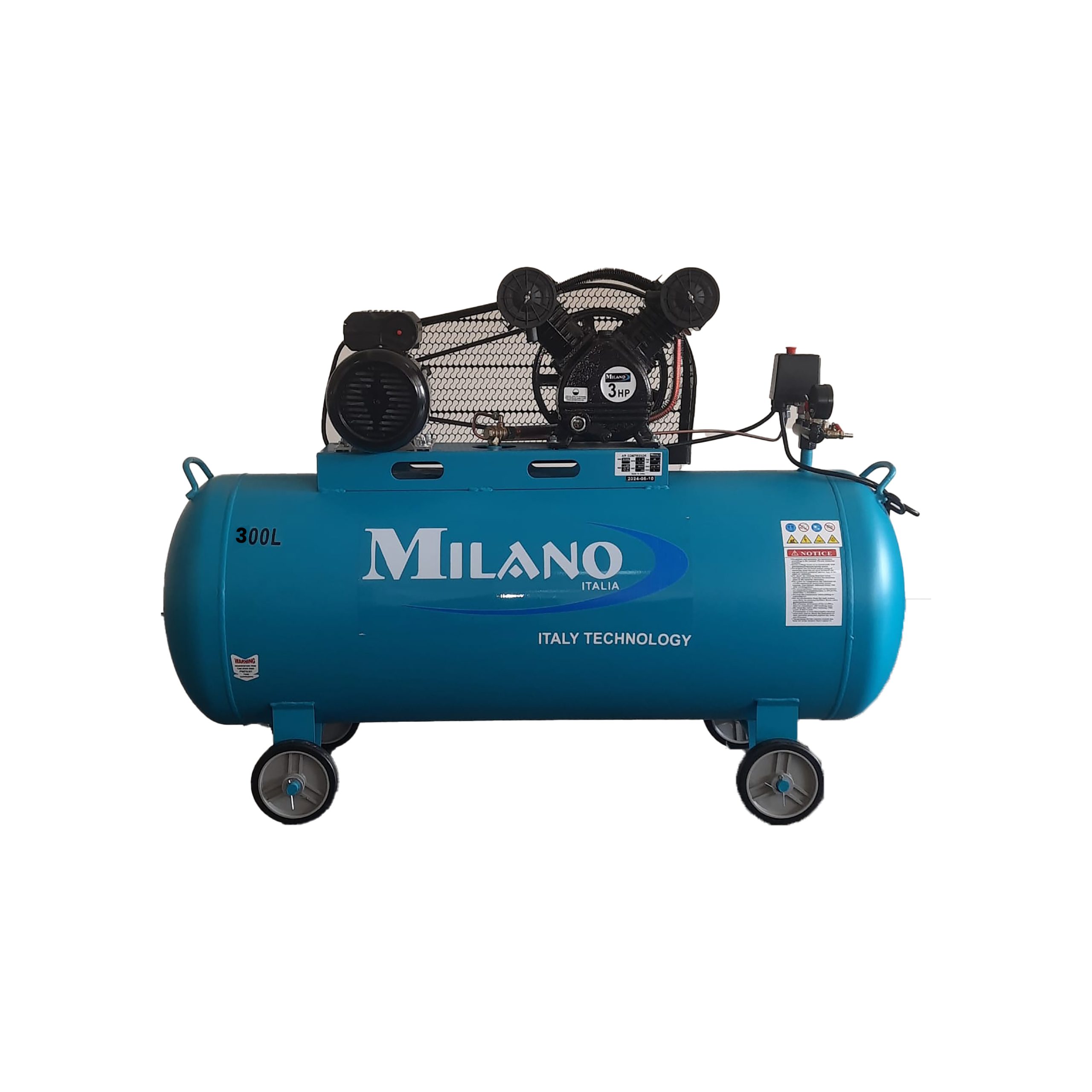 4hp 300 Litres Milano Italia Electric Driven Compressor Double Piston Motor