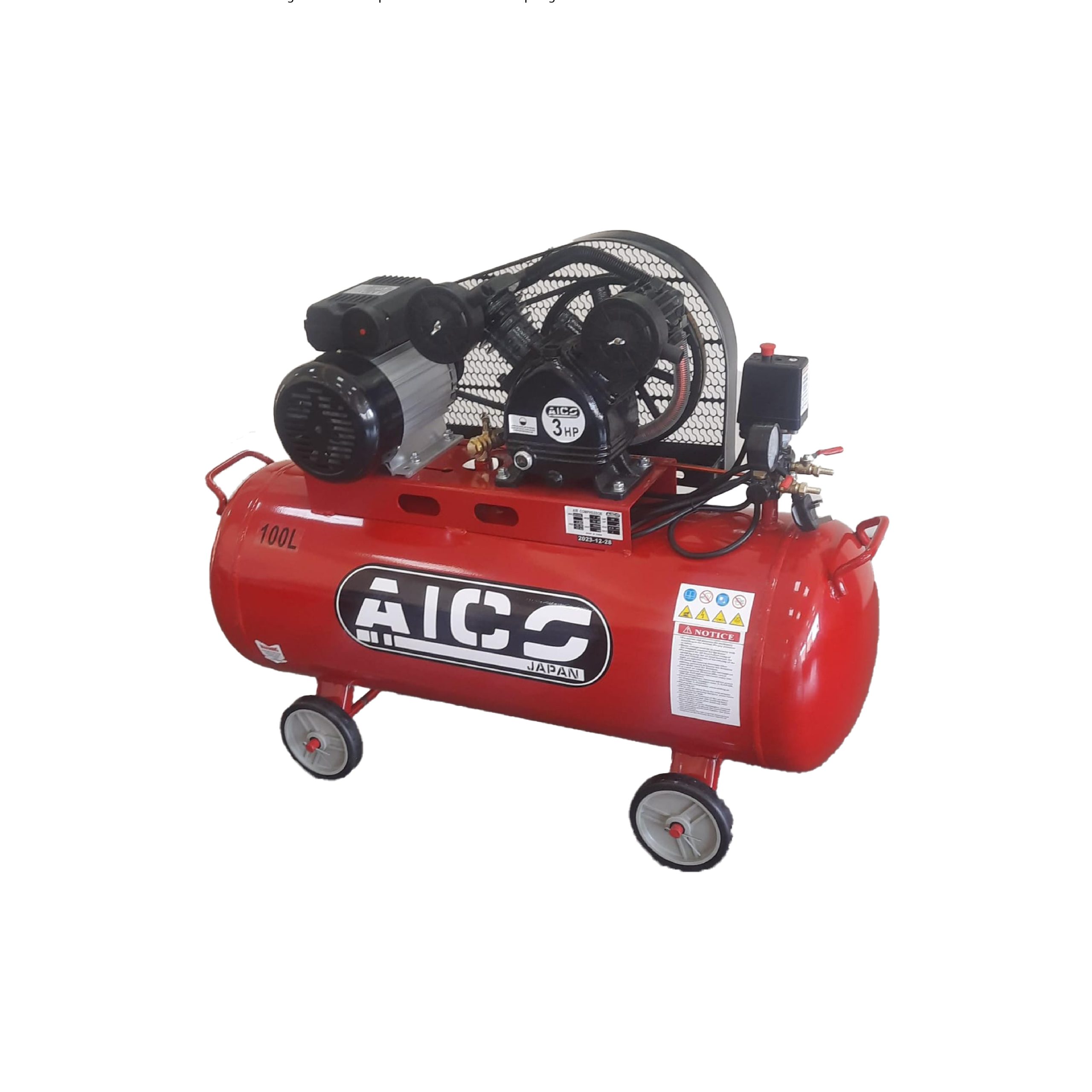 3hp100 Litres Aico Japan Electric Driven Compressor Motor Double Piston
