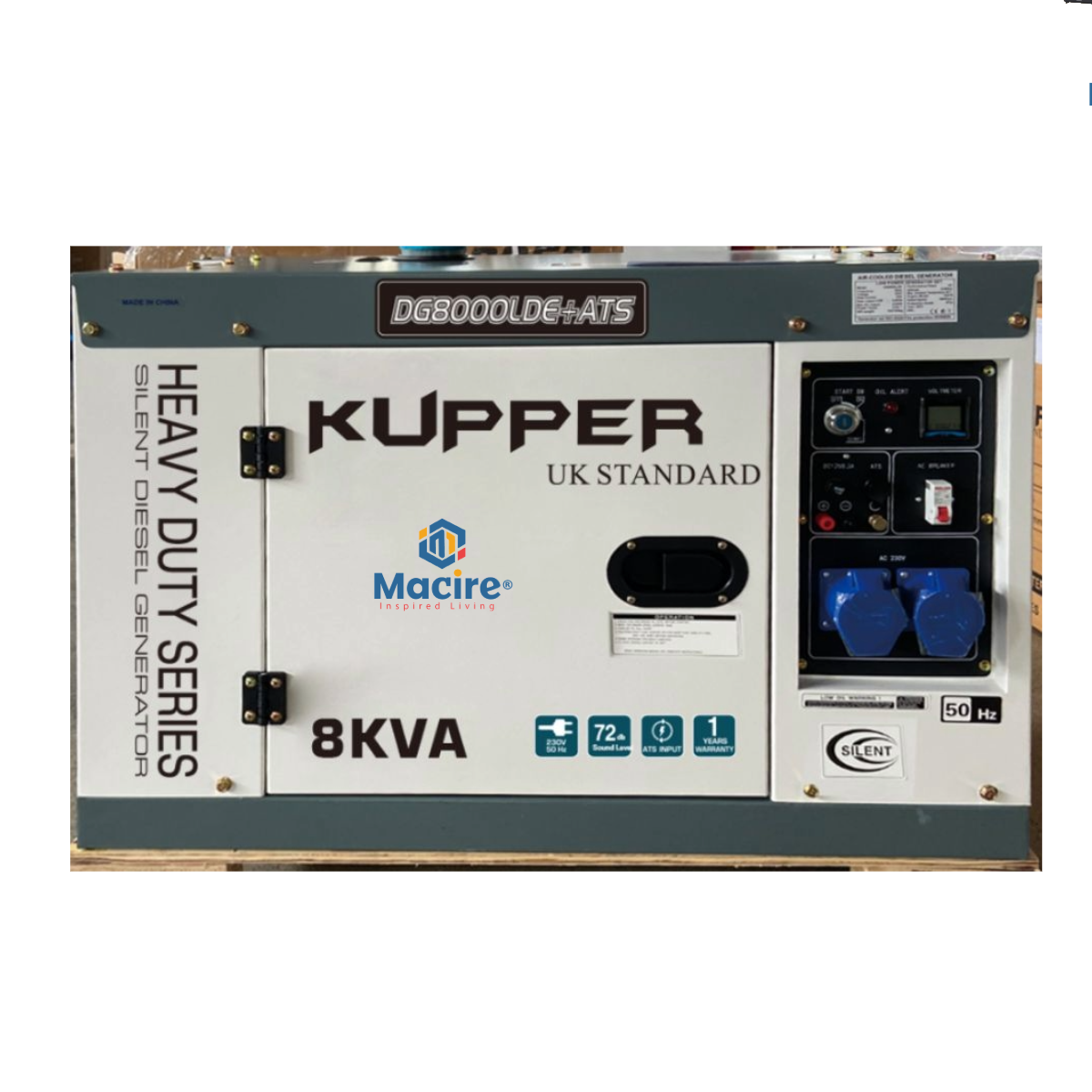 8Kva Kupper Silent Diesel Generator DG-8000LDE with ATS