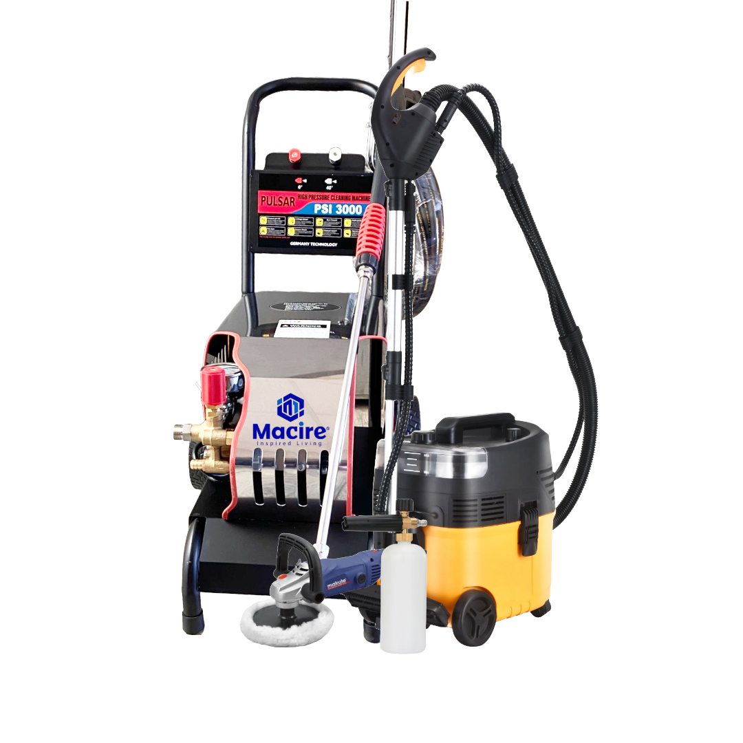 3000Psi Pulsar Carwash Kit - 25L Vacuum Steam Buffing Kit