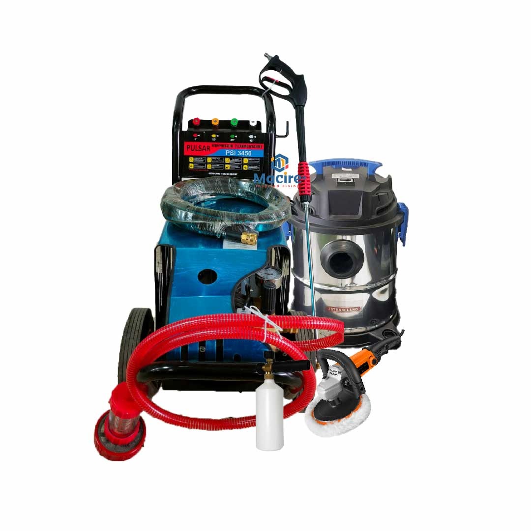 3450Psi Pulsar Carwash Kit - 20L Vacuum & Buffing Machine