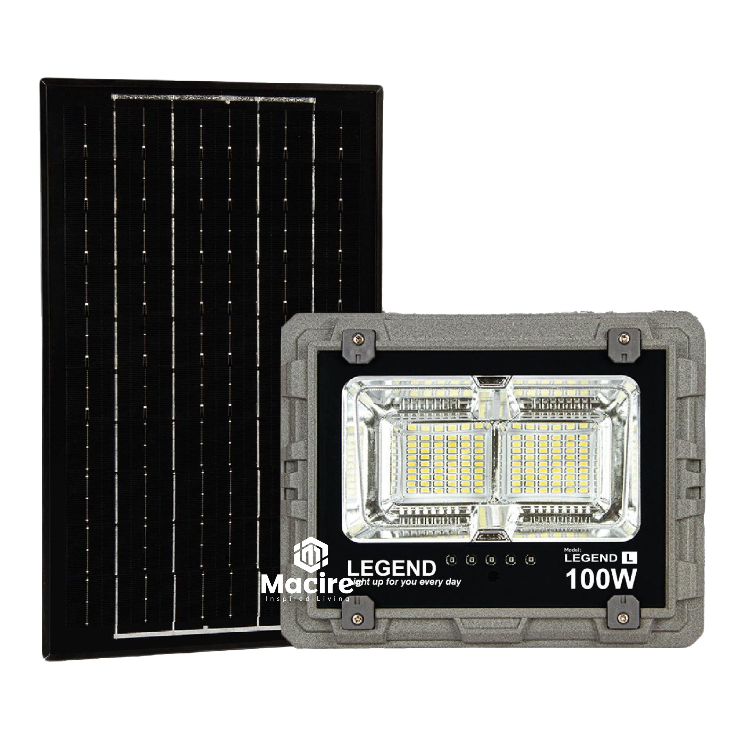 100W Legend Solar Flood Light – Macho Mbili Design | Remote Controlled & IP66 Waterproof - Image 2