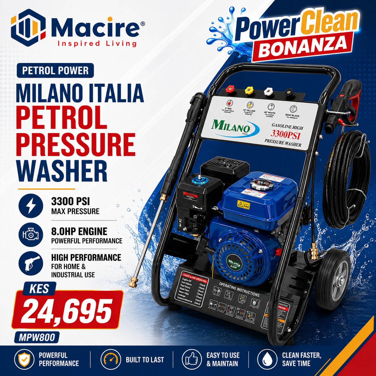 Bonanza 3300psi milano italia washer Bonanza 3300psi milano italia washer