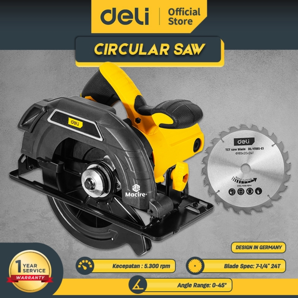 1300W 185mm Deli Circular Saw EDL-YJ185-E1
