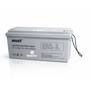 2.56kWh 12.8V MUST LiFePO₄ Lithium Battery – 200Ah Long-Life Energy Storage