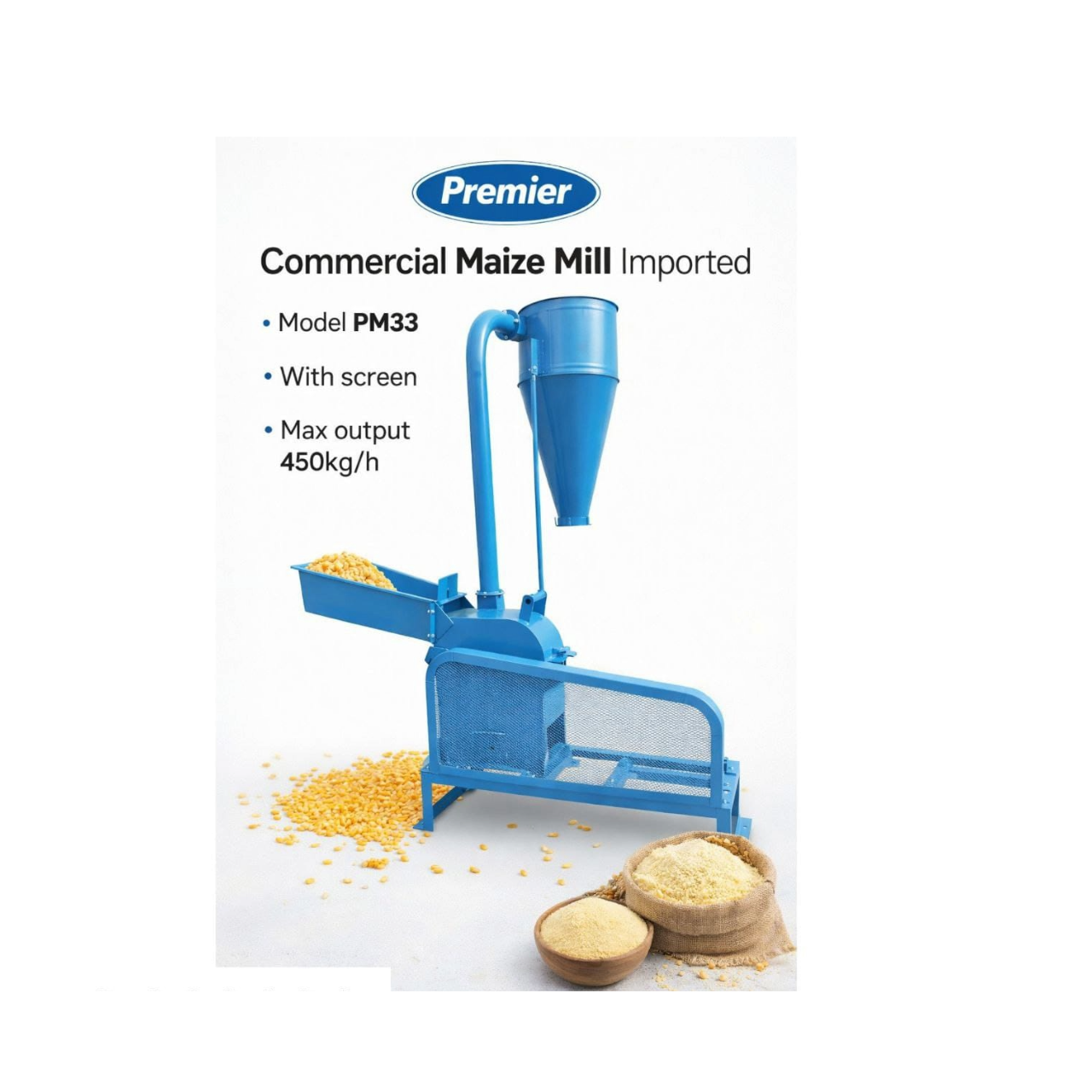 450kgh Premier PM33 Commercial Maize Mill