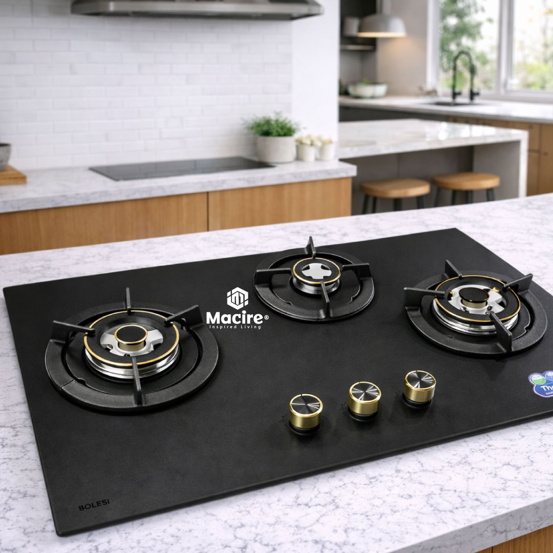 Bolesi-BLS-ML-8301G-Golden-Diamond-Gas-Hobaaa 3 burner golden glass gas hob Kenya