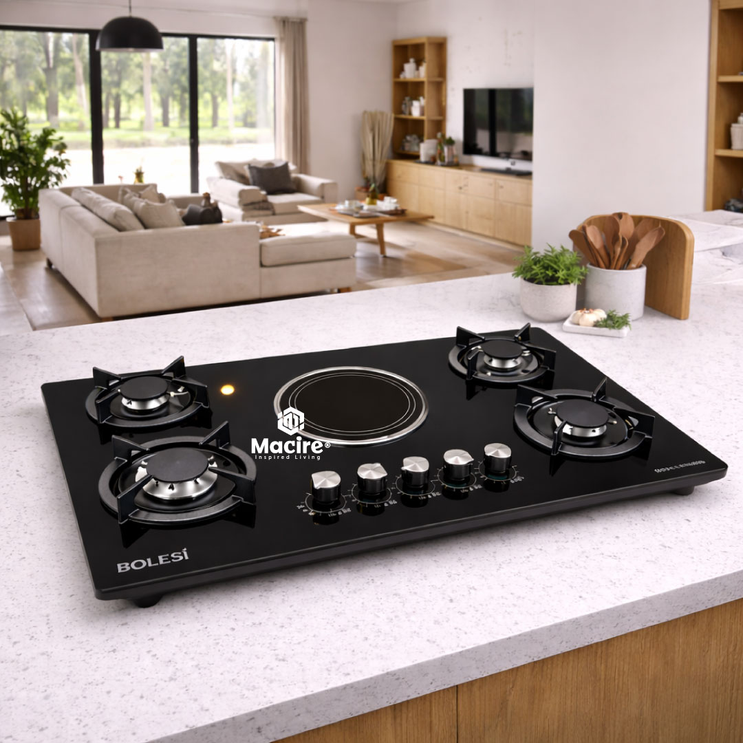 Bolesi-HB-59035D-Premium-Gas-Hobd Premium glass top 5 burner cooker hob