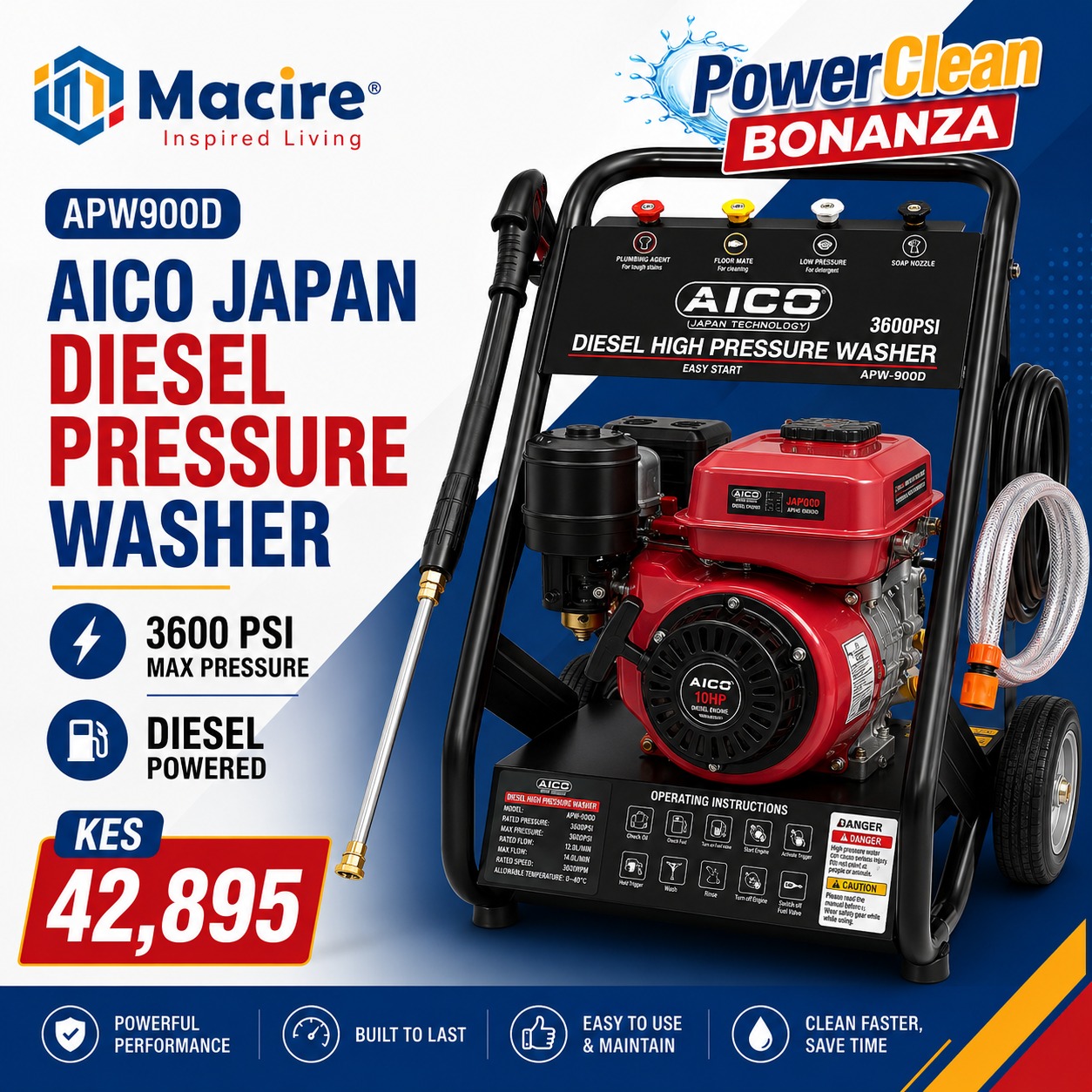 3600PSI AICO DIESEL PRESSURE WASHER 3600PSI AICO DIESEL PRESSURE WASHER