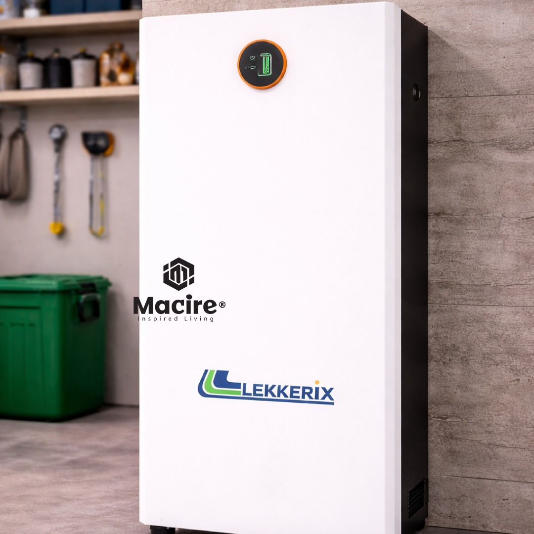 10.24kWh-Lekkerix-Wall-Mounted-Lithium-Battery-(51.2V-200Ah-LiFePO4)-LV-BAT-W10.24Da Lekkerix 10.24kWh wall mounted lithium battery