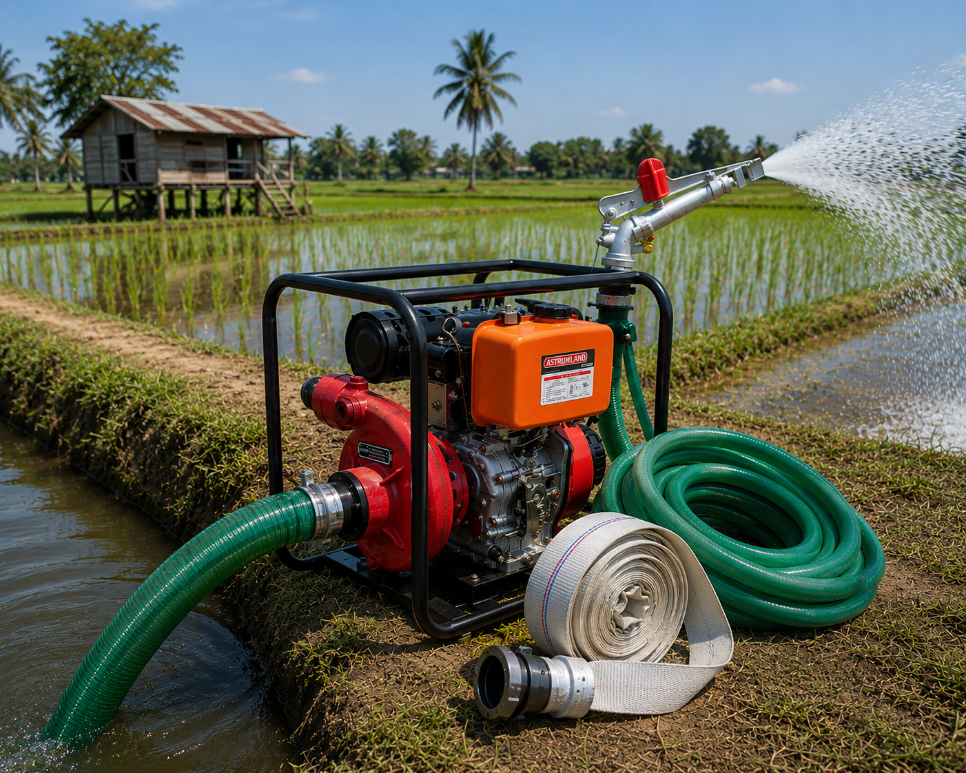 Astramilano irrigation water pump with rain gun Astramilano irrigation water pump with rain gun