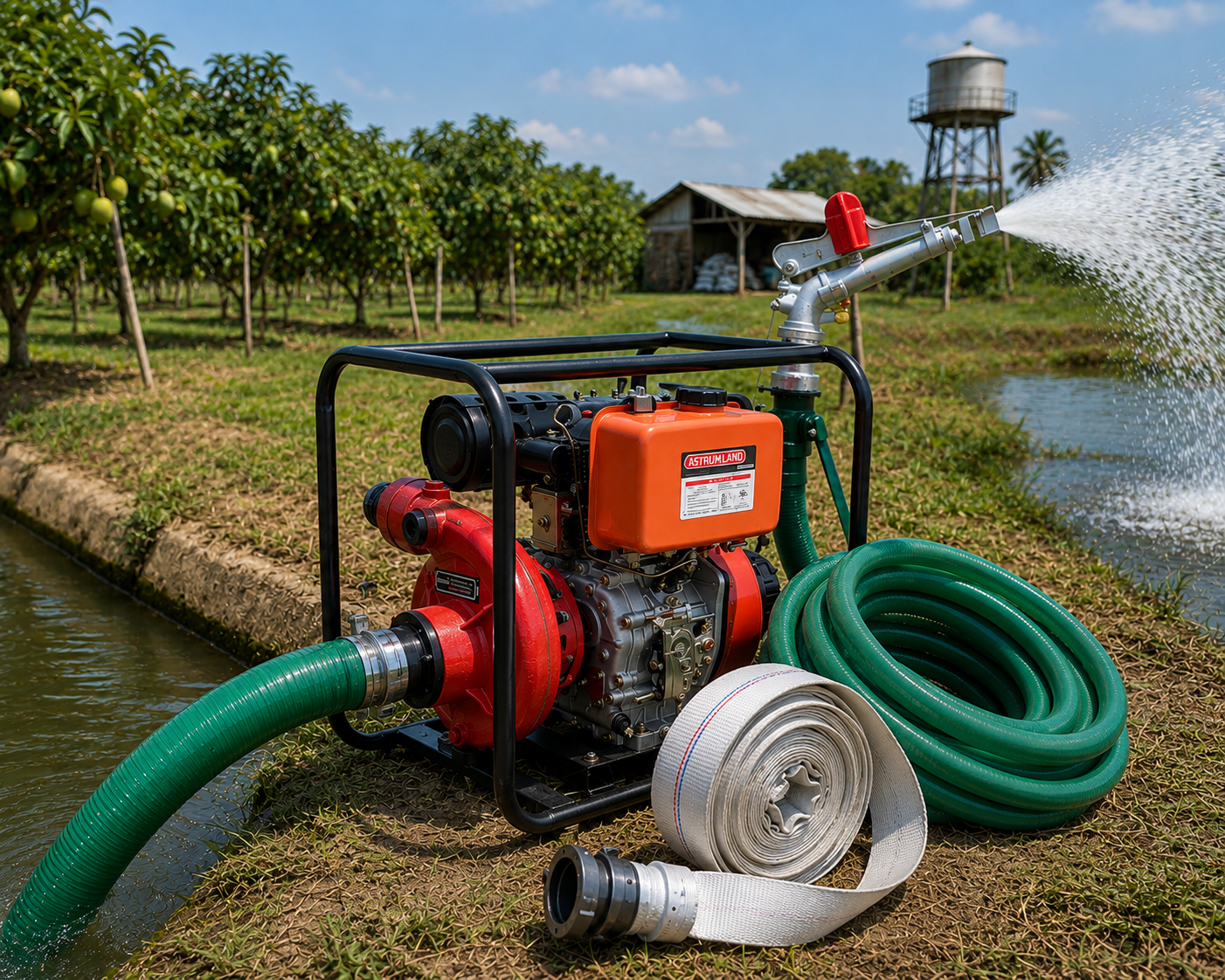Astramilano irrigation water pump with rain gun Astramilano irrigation water pump with rain gun