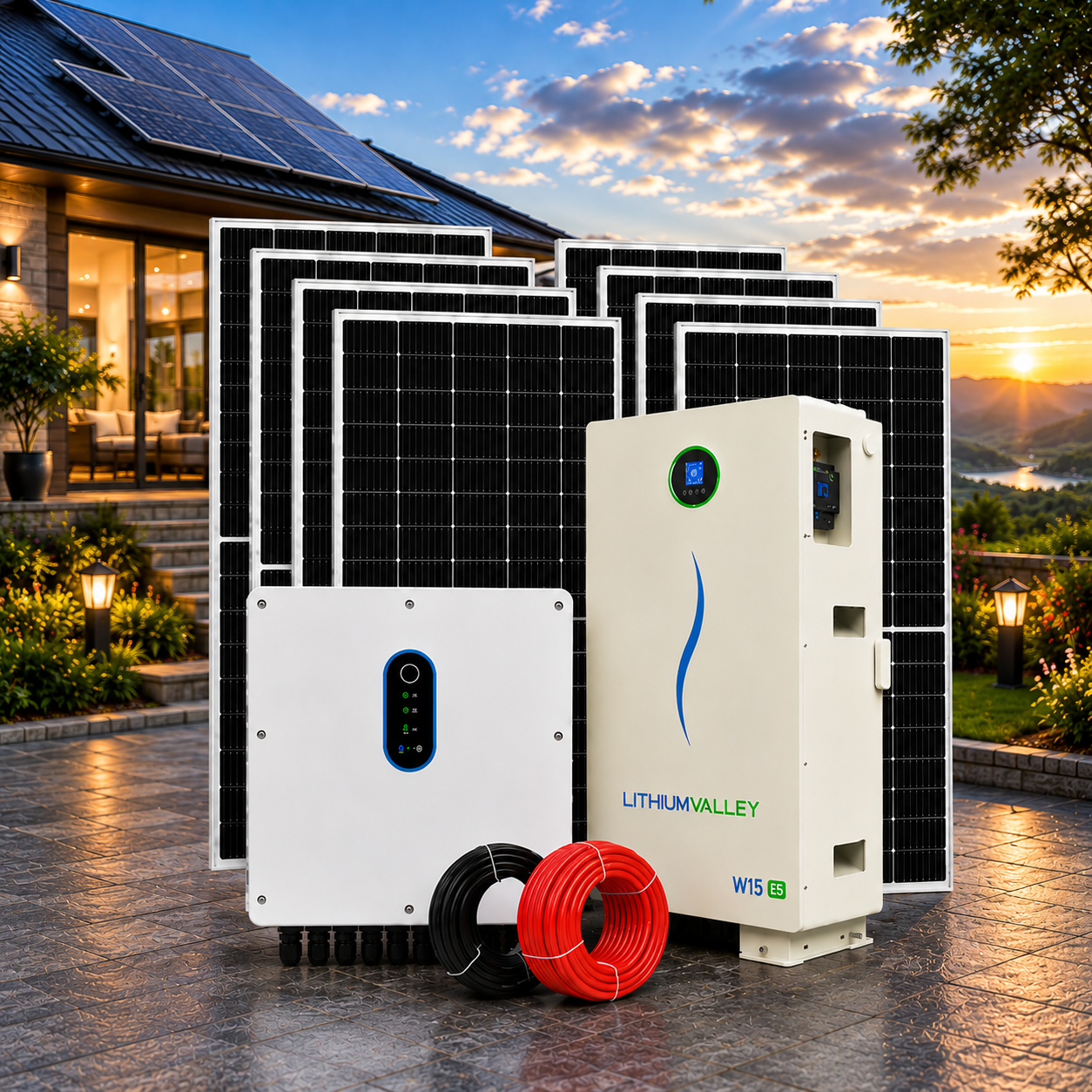 Lithium Valley 6kW hybrid solar inverter system Lithium Valley 6kW hybrid solar inverter system