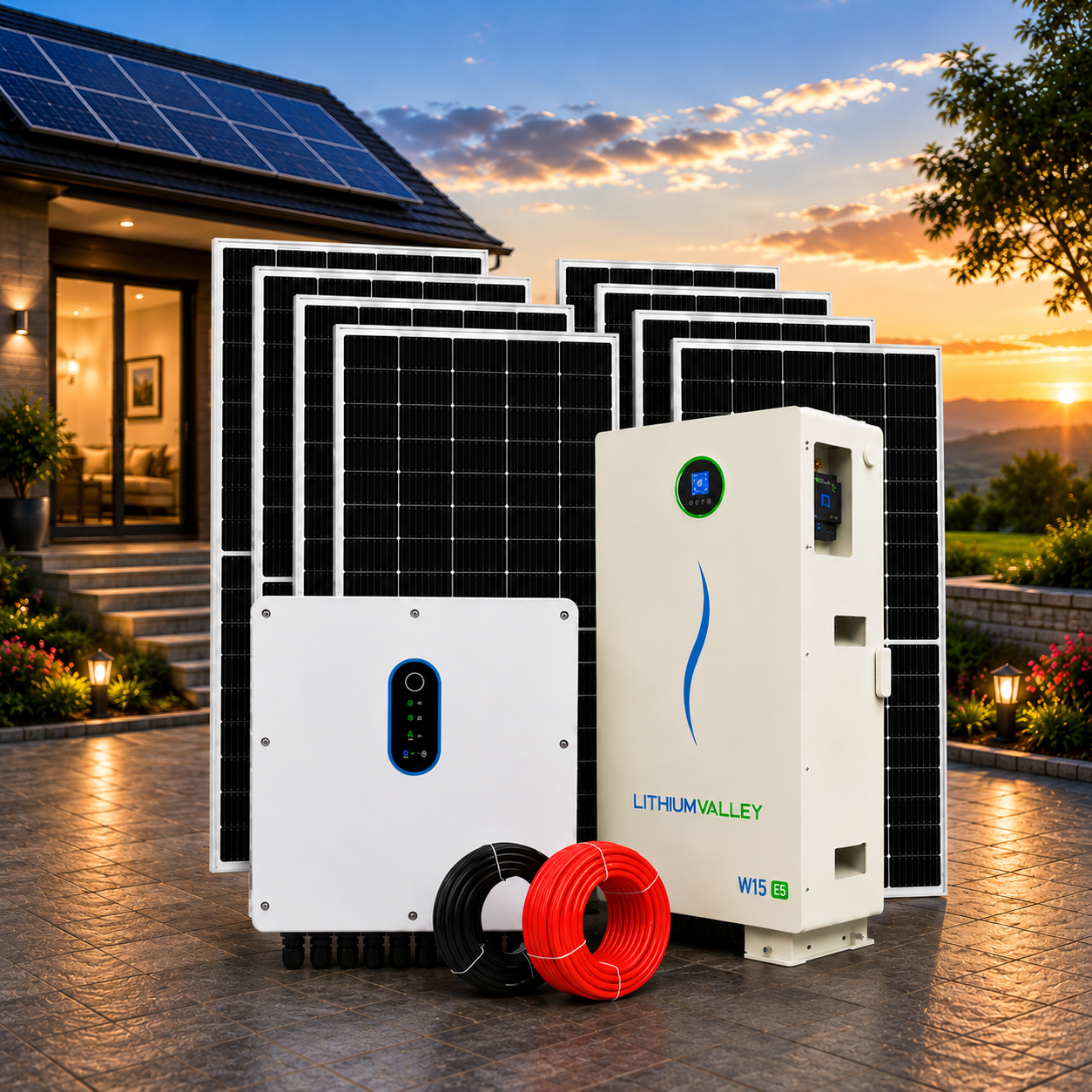 Lithium Valley 6kW hybrid solar inverter system Lithium Valley 6kW hybrid solar inverter system