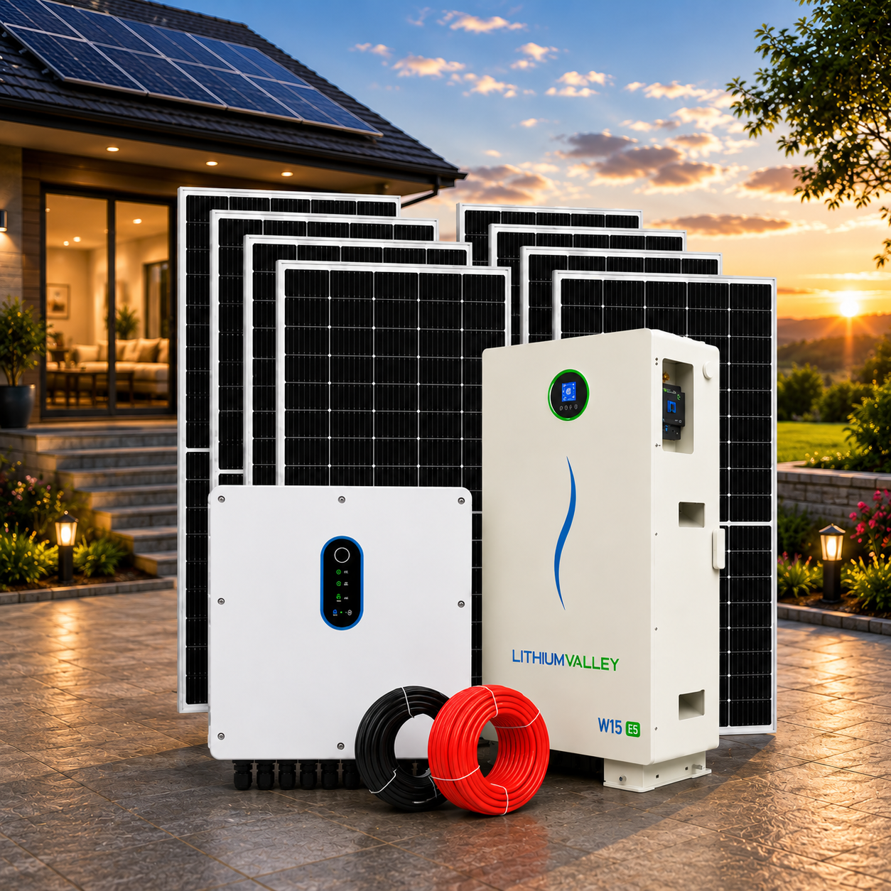 Lithium Valley 6kW hybrid solar inverter system Lithium Valley 6kW hybrid solar inverter system