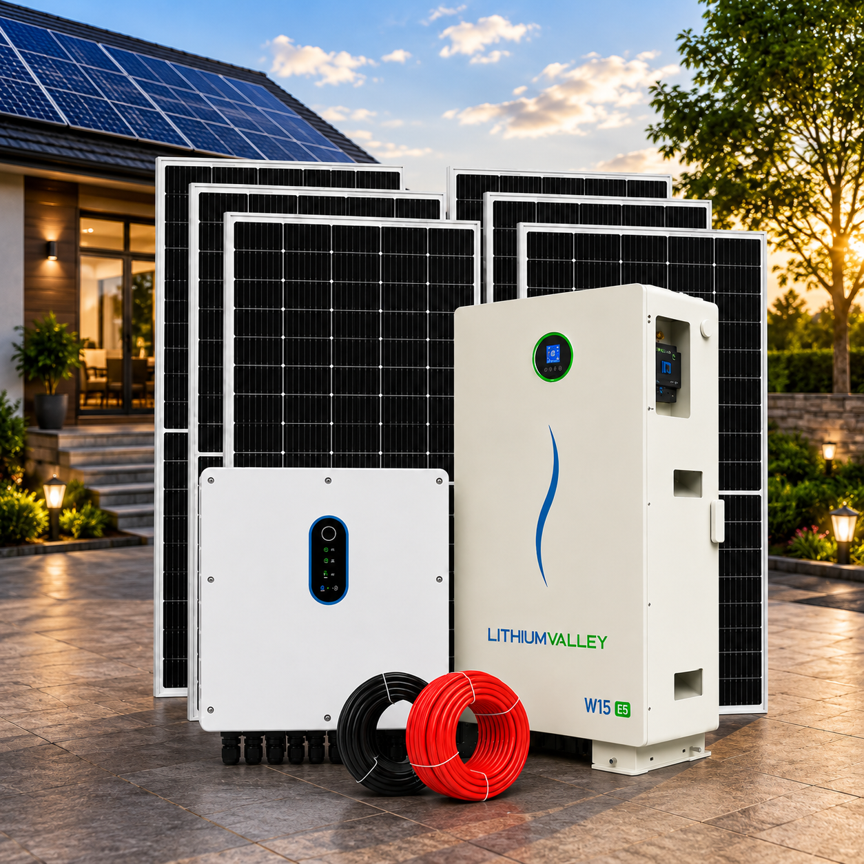 Lithium Valley 6kW hybrid solar inverter system Lithium Valley 6kW hybrid solar inverter system