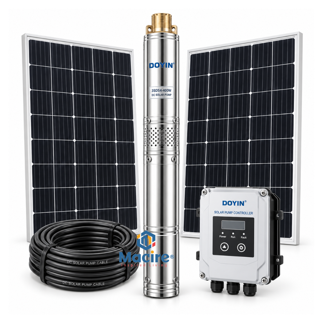 4 m³ 55m Doyin 0.5HP DC Solar Borehole Pump System Kit 3SDS4-400W