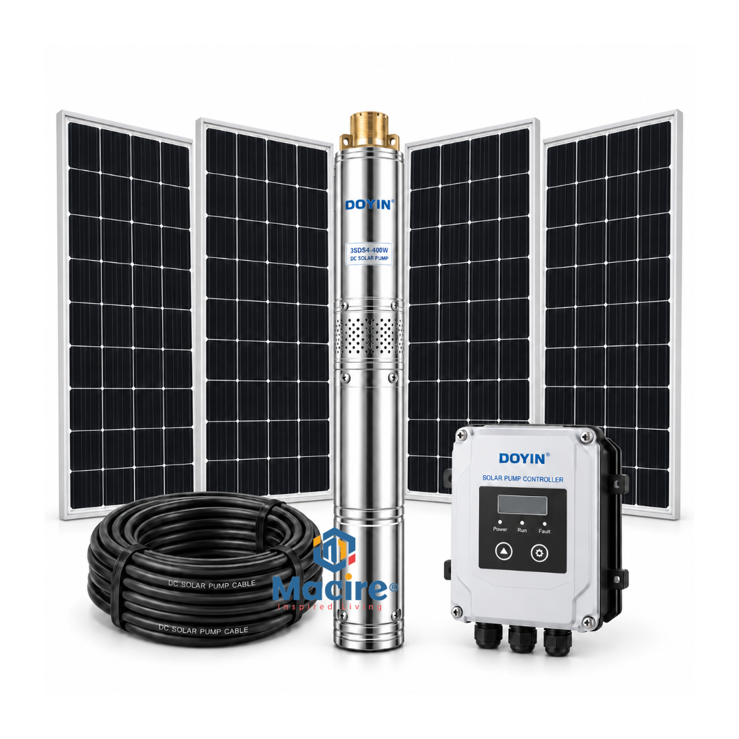 5 m³ 168m Doyin 2HP DC Solar Borehole Pump System Kit 4SDS5-1500W